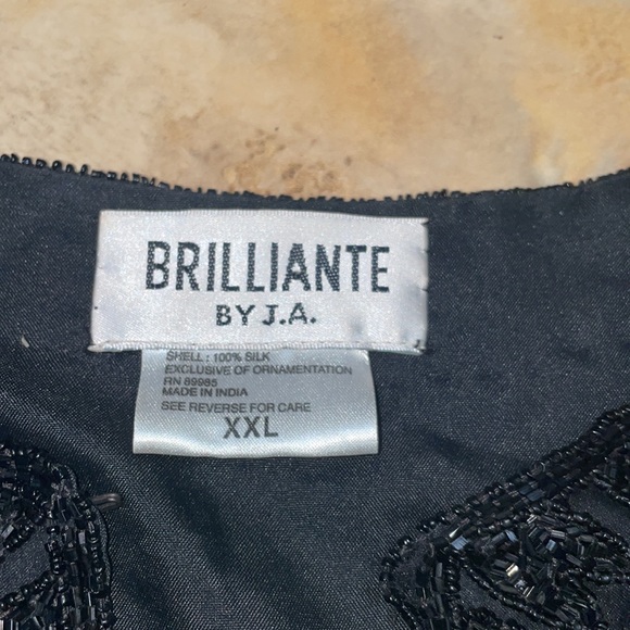 Brilliante by JA Vintage XXL black beaded long line jacket - Picture 4 of 8